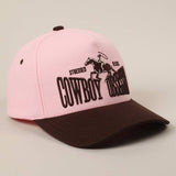 Cowboy Obsessed Letter Horse Embroidery Two-Tone Cap