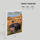 CERAMIC COASTER Oklahoma, Buffalo & Calf