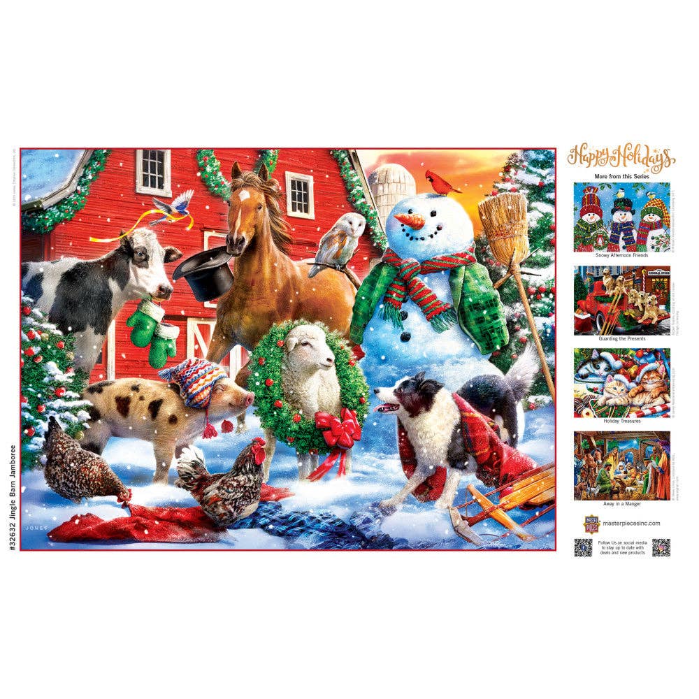 Happy Holidays - Jingle Barn Jamboree 300 Piece EZ Grip Jigsaw Puzzle