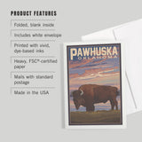 GREETING CARD Pawhuska, Oklahoma, Buffalo & Sunset