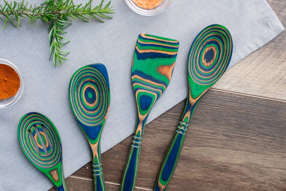 12" Peacock Pakka Spoon