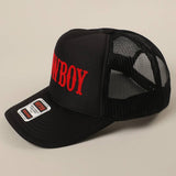 COWBOY Text Logo Printed Mesh Back Trucker Hat