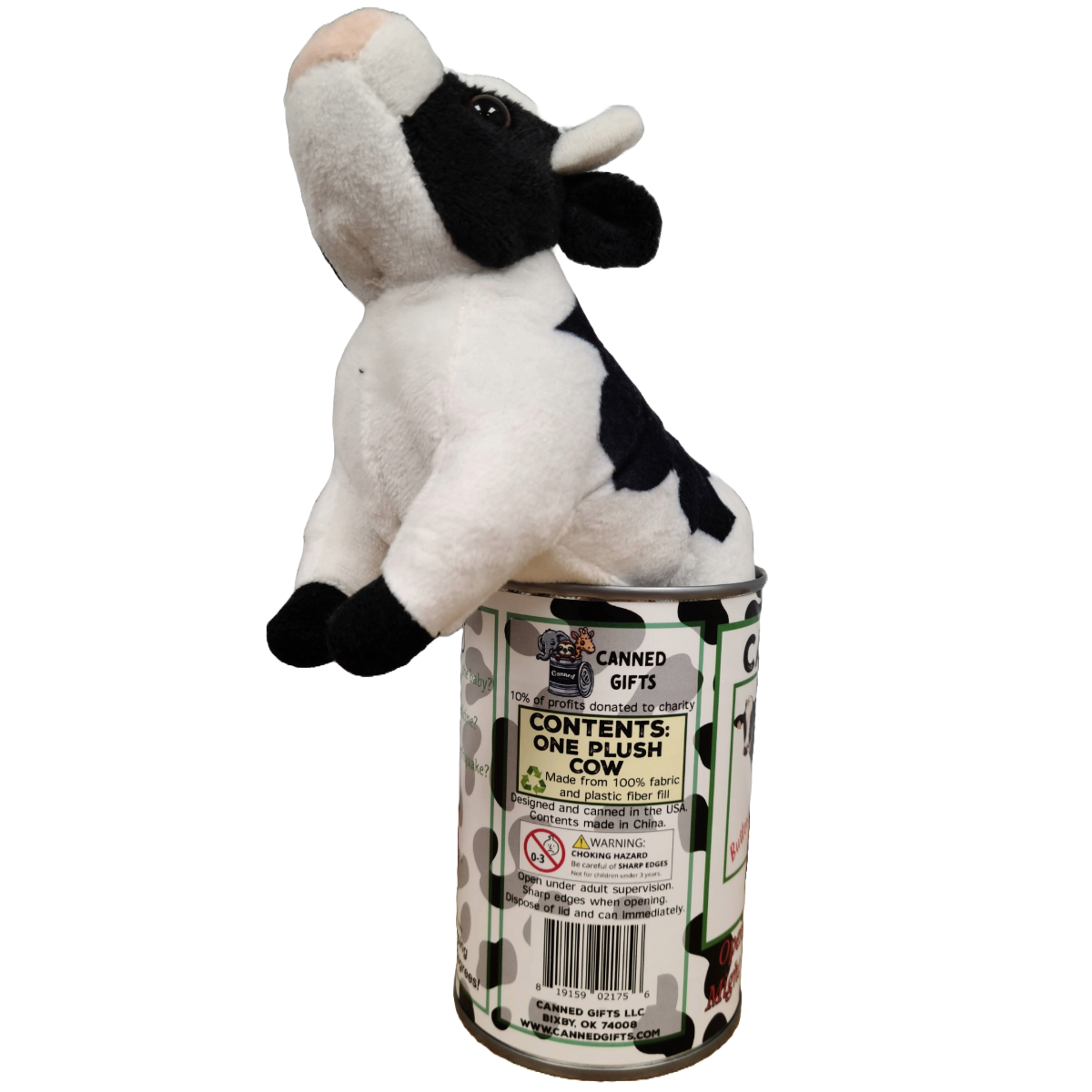 Canned Cow | Stuffed Animal Plush w/Funny Jokes | Gift