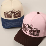 Cowboy Obsessed Letter Horse Embroidery Two-Tone Cap