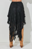 EMBELLISHED LACE HEM SKIRT