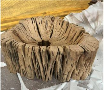 Wooden Cactus Flower Bowl