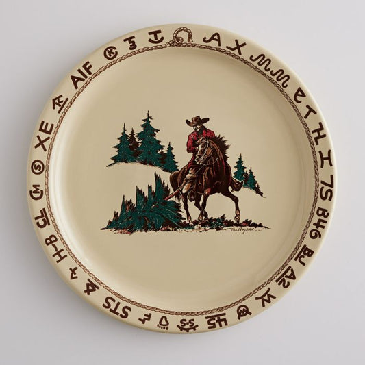 True West Christmas Round Platter 14"