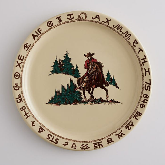 True West Christmas Round Platter 14