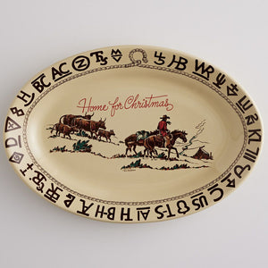 Christmas Pattern Oval Platter