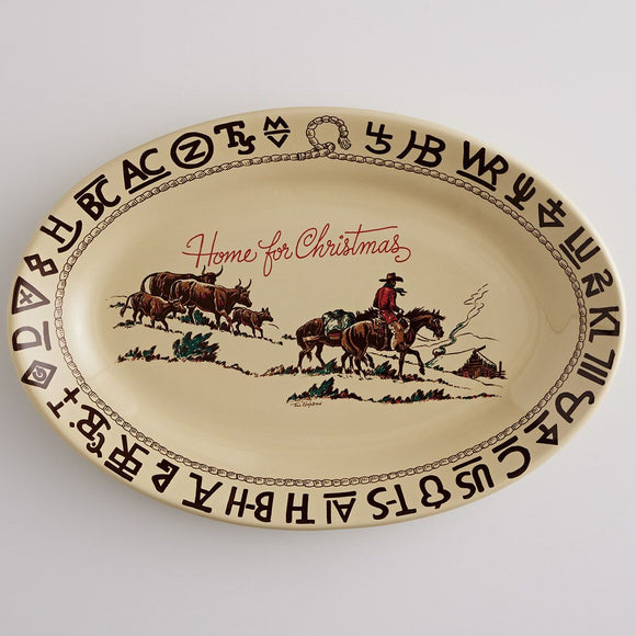 Christmas Pattern Oval Platter
