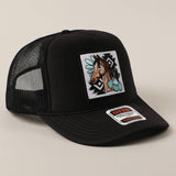 Western Style Horse Turquoise Patch Trucker Hat
