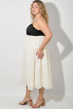 (PLUS SIZE) PRINCESS SEAM SPAGHETTI STRAP TEXTURED DRESS