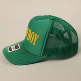 COWBOY Text Logo Printed Mesh Back Trucker Hat