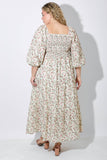 CHEST SMOCKING DETAILED MAXI DRESS