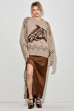 HORSE PRINTED KNIT SWEATER