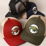 Men's Geometric Bull Patched Baseball Cap with Meshed Back