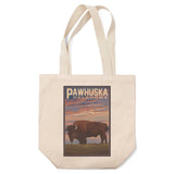 ORGANIC TOTE BAG Pawhuska, Oklahoma, Buffalo & Sunset