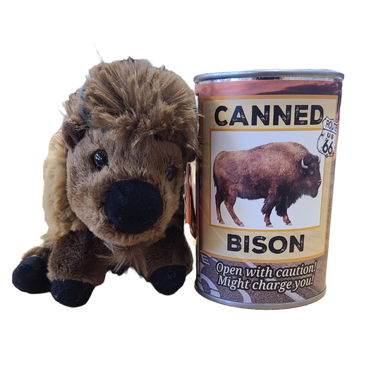 Route 66 Canned Bison - Eco-Friendly Recycled Plush Gift