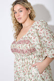 CHEST SMOCKING DETAILED MAXI DRESS