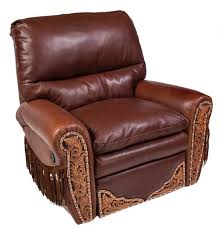 Willow Chair in Palio Chaps with Tooled Leather Accents