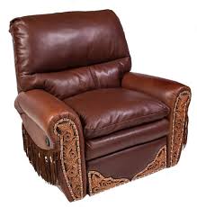 Willow Chair In Palio Chaps With Tooled Leather Accents