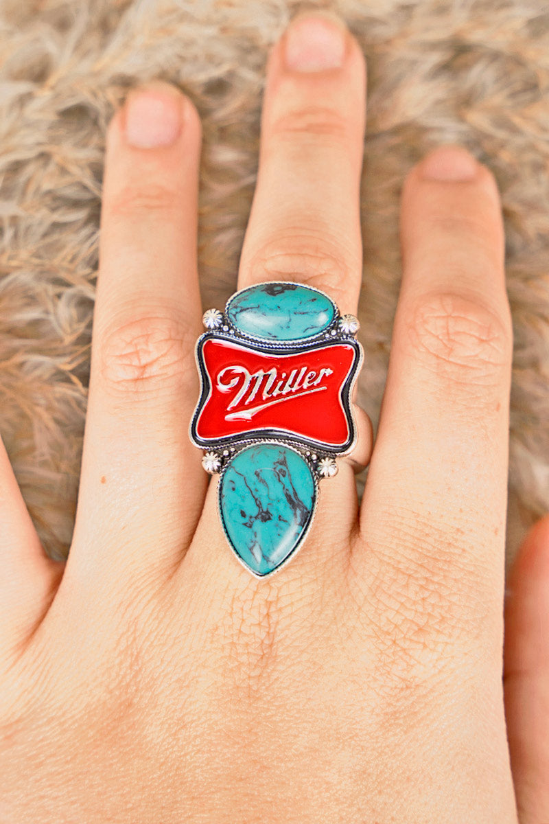 It's Beer Time Turquoise Ring