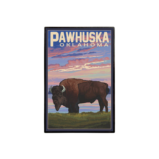 LAPEL PIN Pawhuska, Oklahoma, Buffalo & Sunset