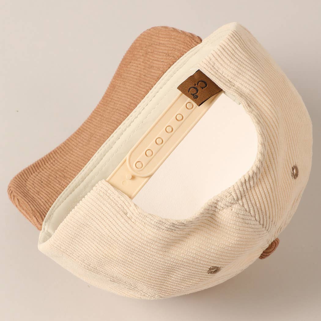 Put It On My Cowboy's Tab Two-Tone Corduroy Cap