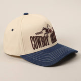 Cowboy Obsessed Letter Horse Embroidery Two-Tone Cap