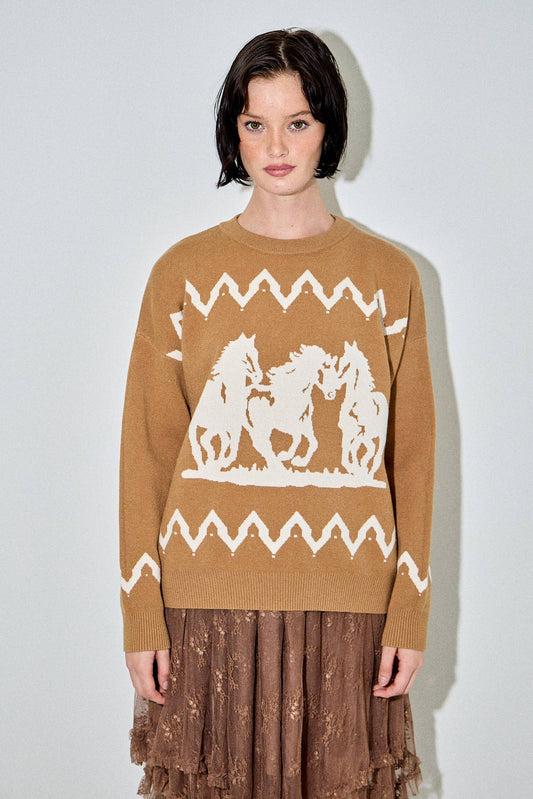 HORSE GRAPHIC SWEATER