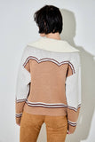 BUFFALO INTARSIA ZIP UP SWEATER