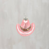 Glass Cowgirl Hat Ornament