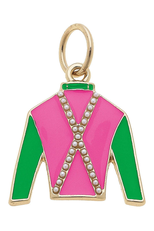 Enamel Jockey Silk Charm