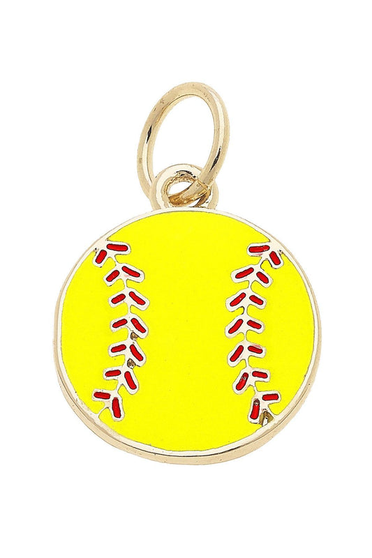 Enamel Softball Charm