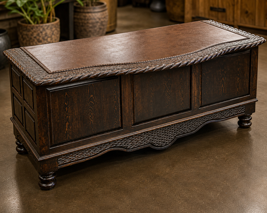 Alder Desk W/ Leather Top