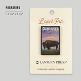 LAPEL PIN Pawhuska, Oklahoma, Buffalo & Sunset