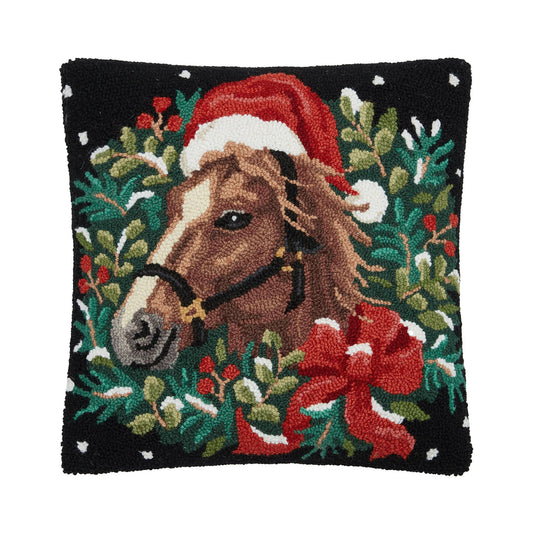 Holiday Horse Hook Pillow