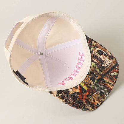 HONEY Lettering Embroidery Camo Two-Tone Cap