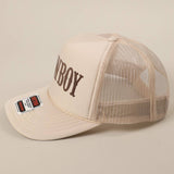 COWBOY Text Logo Printed Mesh Back Trucker Hat