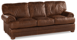 Houston 2 Seat Sofa In Saloon Mushroom Leather (Grade 4) -72"W