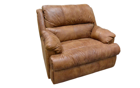 Nicholas Recliner Grade 3 with Saloon Texas Leather with Monster Croc Java On Front Rail
