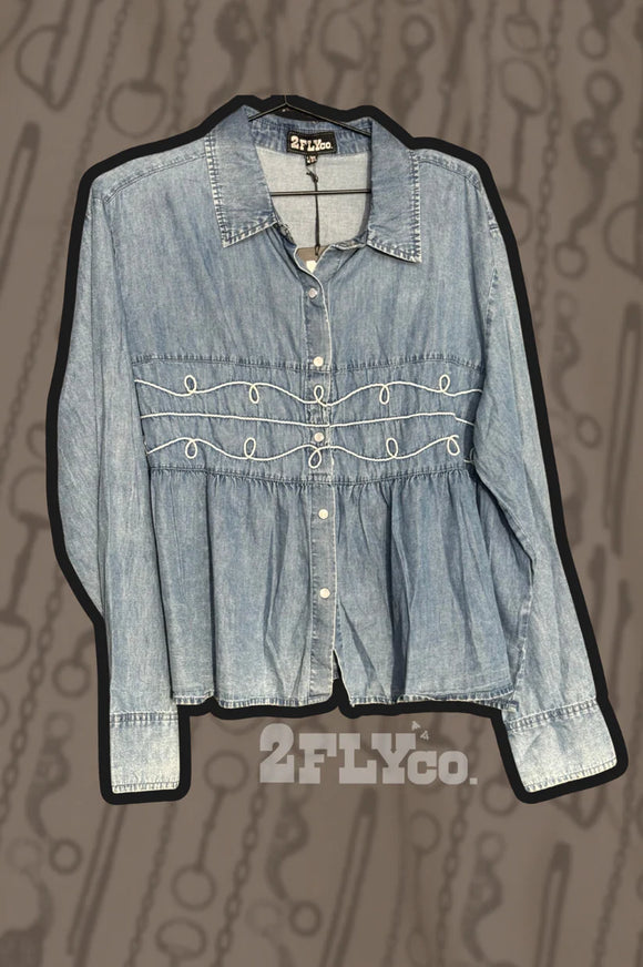 LOOPTY LOU DENIM TOP