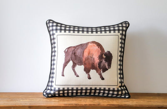 Gingham Buffalo Pillow