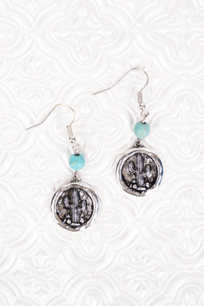 CACTUS DISK EARRINGS