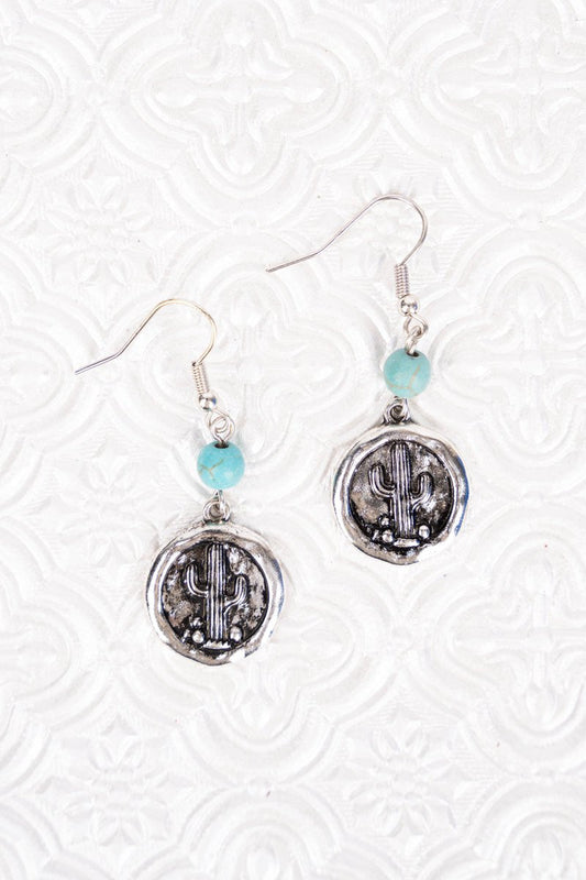 CACTUS DISK EARRINGS