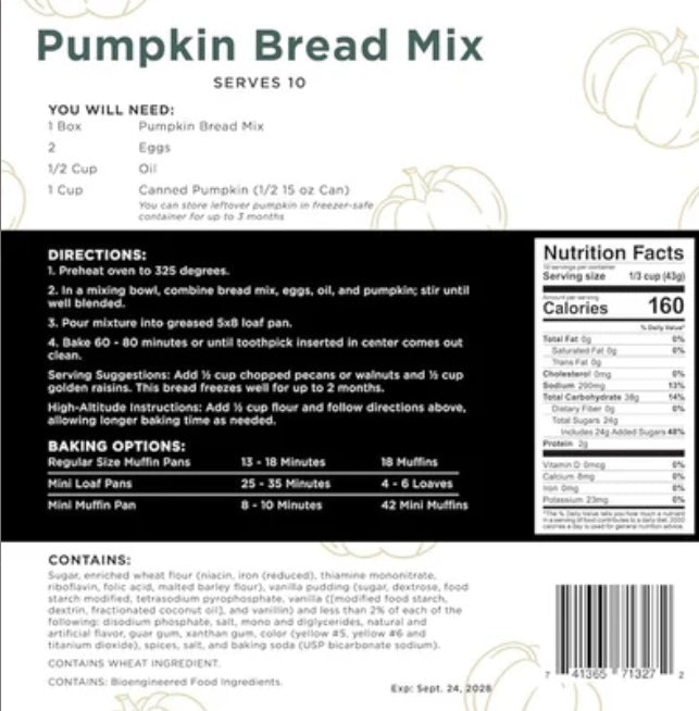 Pumpkin Bread Mix