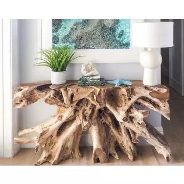 Natural Root Console Table