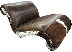 Leather Chaise Lounge Double With Tooling