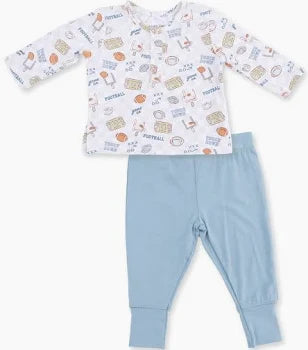 FOOTBALL CHECK-HENLEY LONG-SLEEVE SET-0/3M