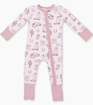 COWGIRL BOOTS AND BOWS-CONVIRTABLE ROMPER-3/6M